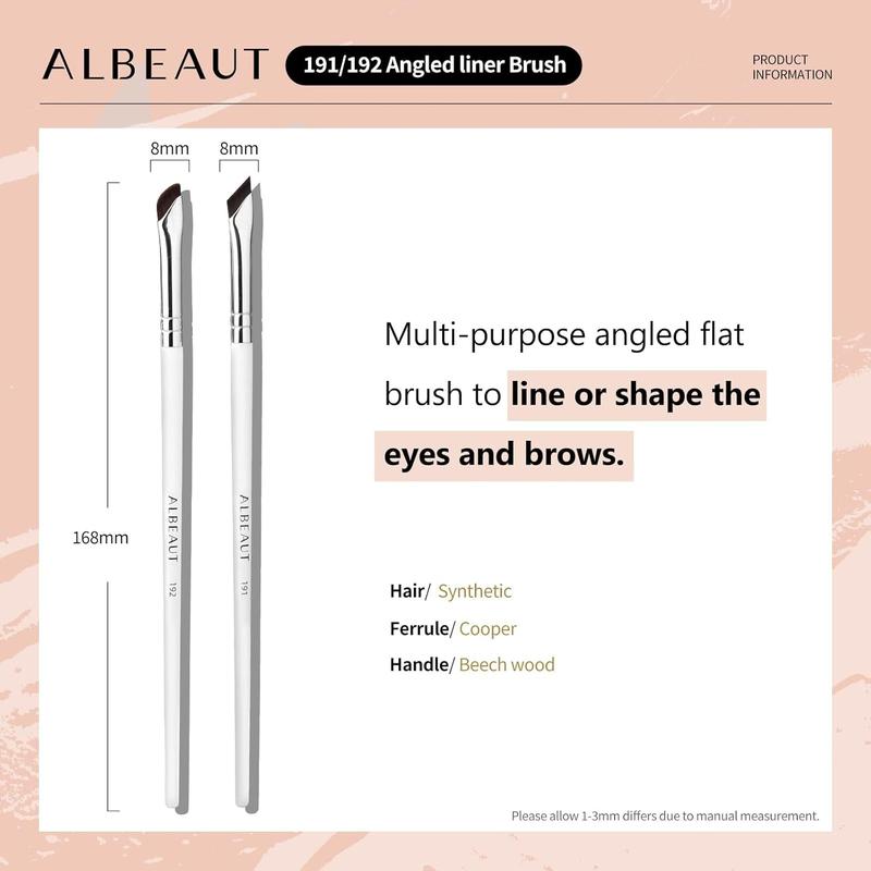 Albeaut Eyeliner Brow Brush Angled Thin Gel Liner Makeup Brush Fine Point Eyebrow Brushes Flat Brow Tint Brush Kit Applicator Tool