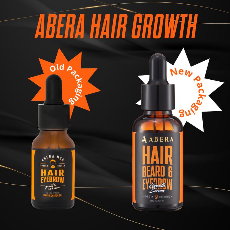 Abera Men Serum - Hair Growth Serum for Hair Loss & Beard with Biotin & Castor Oil