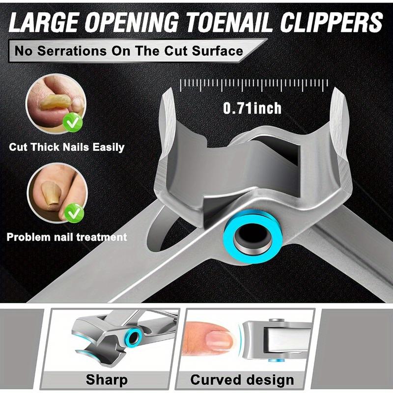 7pcs Toenail Clippers for Seniors Thick Toenails, Professional Pedicure Tools Kit, Toe Nail Clippers Adult Thick Nails Long Handle, Ingrown Toenail Tool Removal Kit for Seniors, Men, Pedicure