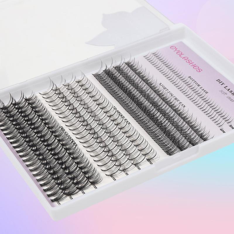 Individual Lashes Kit, 1 Box DIY Lash Extensions Eyelashes with Tweezers & Bond & Seal and Lash Remover, Curly Fake Lashes Set for Women Makeup, Lash Clusters, Lashes Extension Kit, Makeup Set, Christmas, Christmas Gift