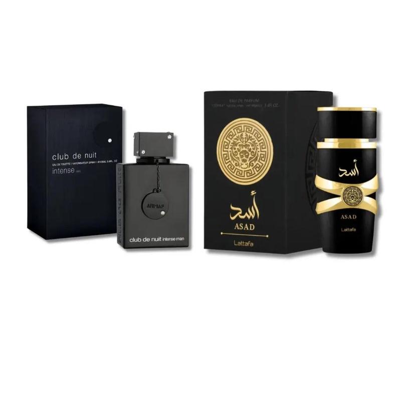 La Bestia Negra Club De Nuit Inetense Men Eau De Toillete & Asad Lattafa Eau De Parum 3.4oz 100ml Combo Set