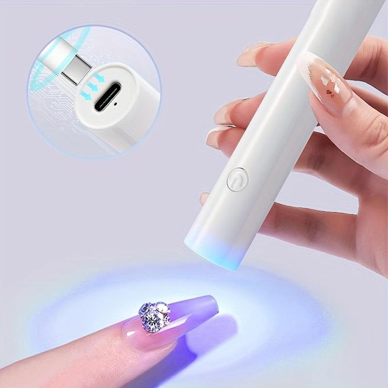 Portable Nail Dryer, USB Rechargeable Nail Dryer, Nail Art LED Light, Professional Manicure Tool for Home & Salon Use, Nail Supplies, Boyfriend Gift, Christmas Gift