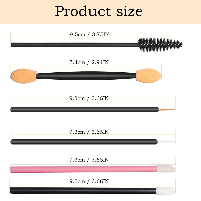 300pcs Disposable Makeup Tool Kit,Brow brush Mascara brush Lip Applicators Eyeshadow applicators Eye liner brush, Makeup Disposable Accessories With Organizer Box