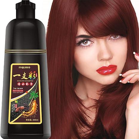 3-in-1 Red Wine Hair Dye Shampoo | Instant Gray Coverage | Long-Lasting & Safe |  Perfect for Dark Hair ‍️type haircare