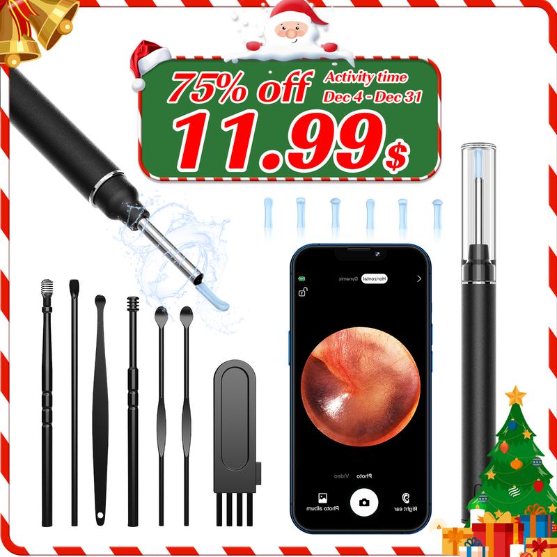 Ear Wax Removal, Ear Cleaner with 1920P HD Camera and Light with 8 Pcs, Earwax Remover for iPhone, iPad, Android Phones