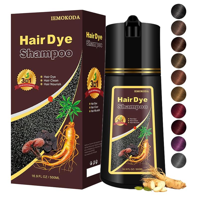 Dark Brown Hair Color Shampoo, Natural Herbal Ingredients Upgrade Hair Color Shampoo, Quick Color, all Hair Types, Semi-Permanent Hair Dye, Conditioner,99.99% White Hair Coverage(500ml) hair dye shampoo Haircare Cleanser