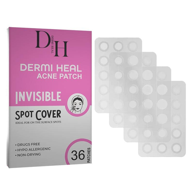 Dermi Heal Acne Patch, Hydrocolloid Acne Pimple Patch for Face, Blemish & Zit, 36 count Skincare Sensitive Skin Repair Peel Daily