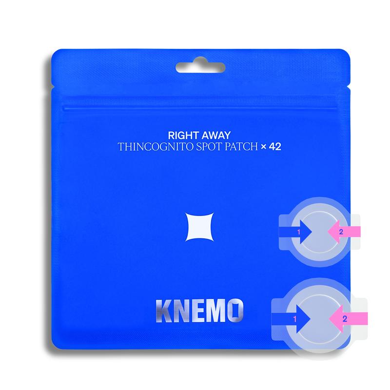 KNEMO RIGHT AWAY Thincognito Invisible Spot Patch - Absorbing Hydrocolloid Acne Patch for Face, Blemishes, Zits, Breakouts Spot Treatment for Skin Care, 2 Sizes (42 Count)