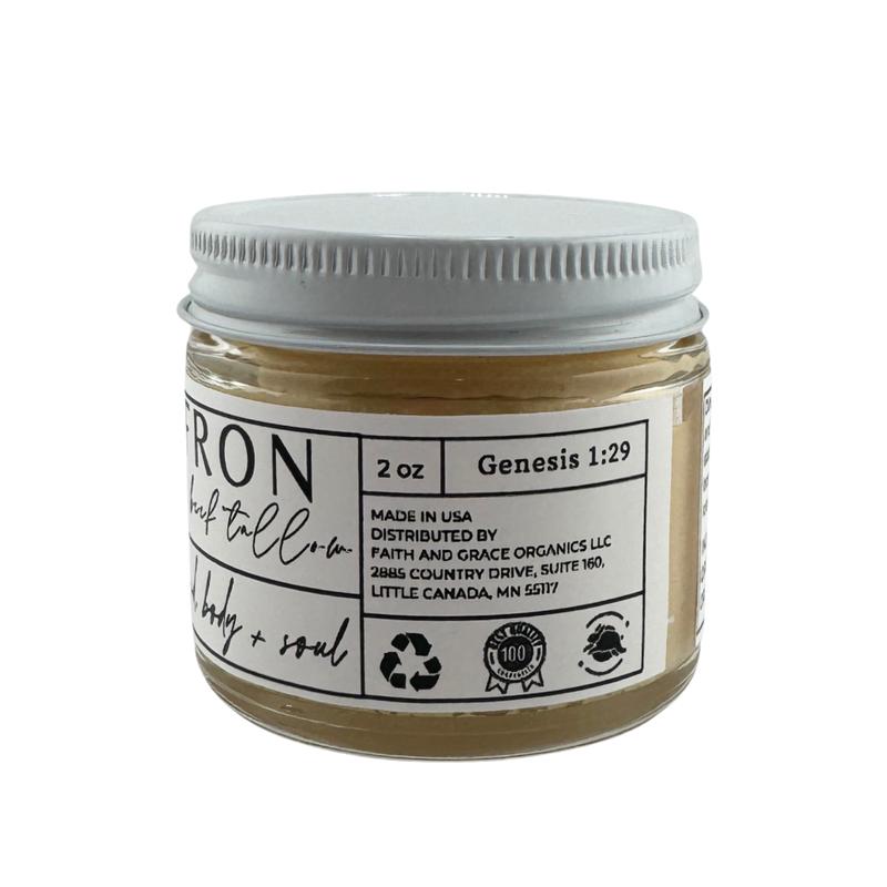 Saffron Infused Tallow Cream, Made with Organic Ingredients, Hand crafted in USA