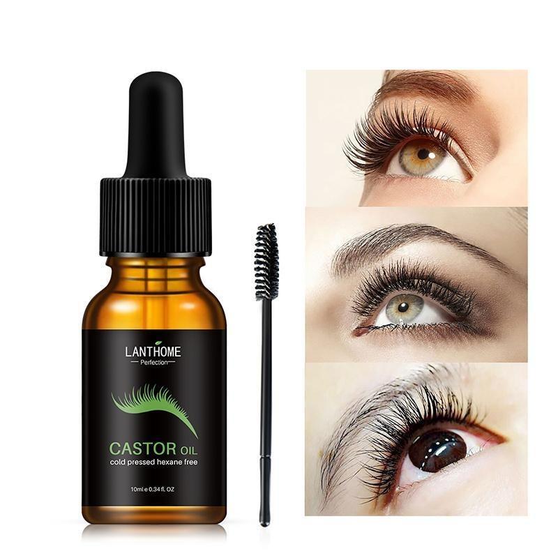 10ml Eyelash Serum,  Natural Castor Oil, Professional Cold Pressed Eye Lash Extensions Product for Women & Girls Skin Care Comfort