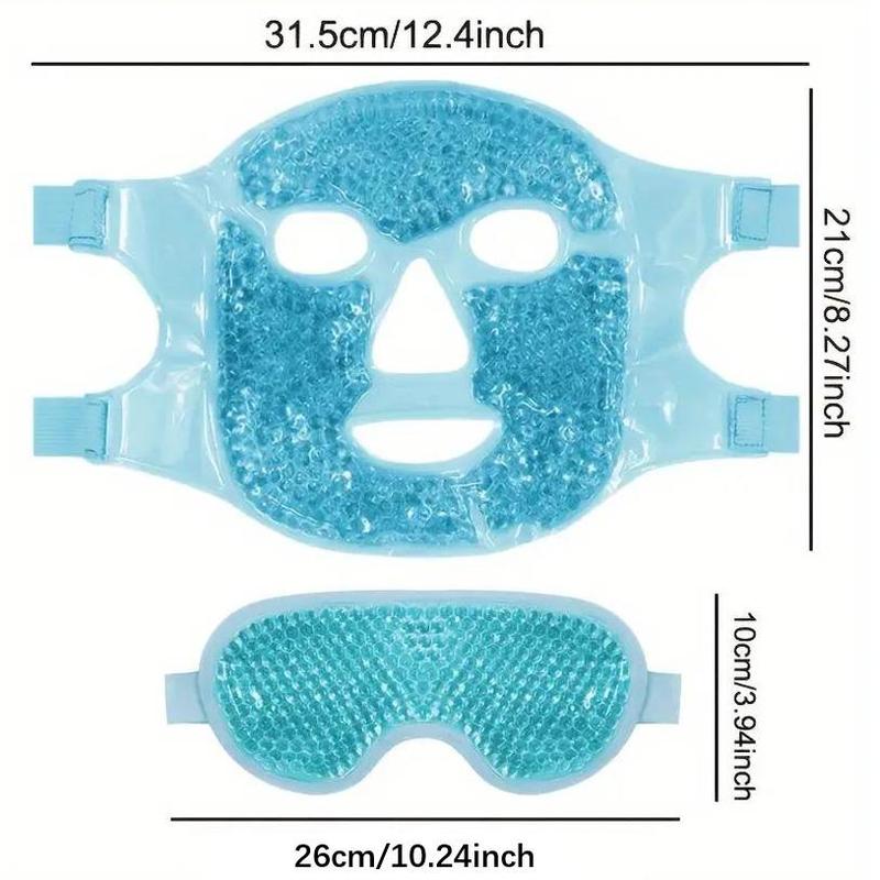 Ice Gel Face Mask & Sleep Eye Mask Set, Reusable Ice Bead Eye Cover, Travel Eye Mask, Eye Care Supplies for Home & Travel