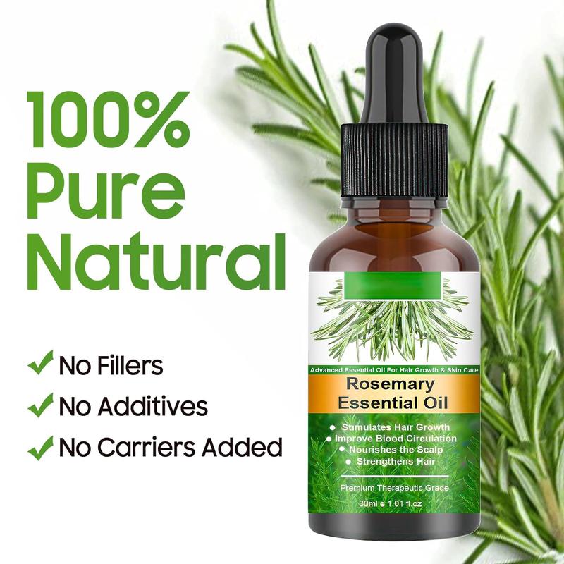 Rosemary Oil for Hair Growth - 100% Pure Natural Organic Rosemary Essential Oil for Eyebrows and Eyelashes, Nourishes the Scalp, Stimulates Hair Growth for All Hair Types