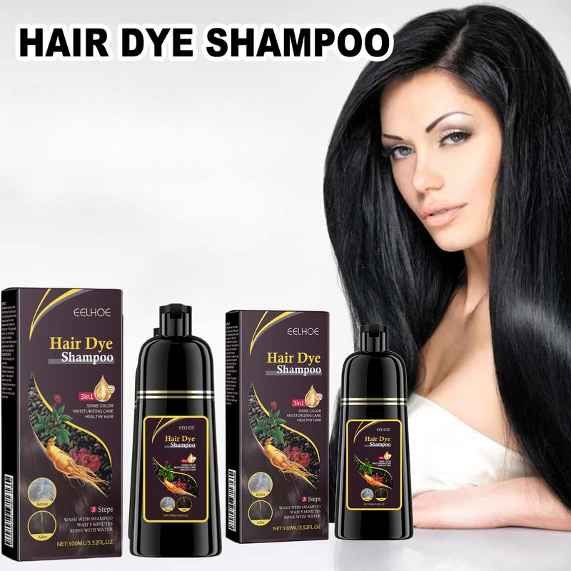 EELHOE Black Hair Shampoo, Natural Brown 100ml Conditioner Haircare, Shampoo for Gray Hair for Women & Men shampoo  3  in 1 Comfort Cleanser