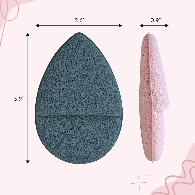 Face Scrubber Exfoliator, Facial Sponges for Face Wash, Reusable Makeup Remover Exfoliating Pads, Blue and Pink, 2.6 in. x 3.9 in., 2 Pack Cleansing Skincare Acne Flawless Acne Flawless Gentle Comfort