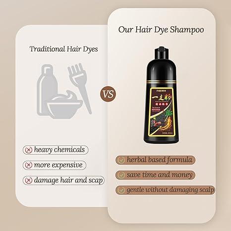 3-in-1 Red Wine Hair Dye Shampoo | Instant Gray Coverage | Long-Lasting & Safe |  Perfect for Dark Hair ‍️type haircare