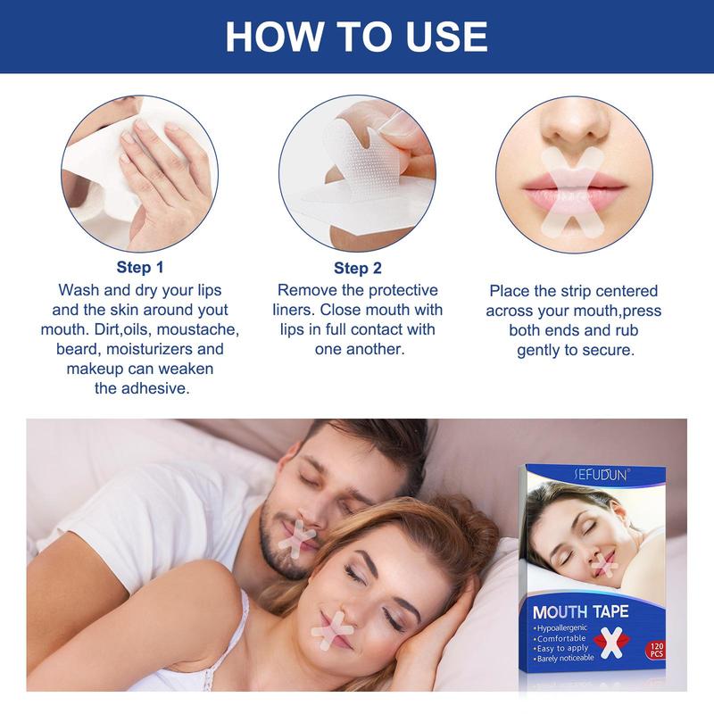 Sleep Strip, 1 2 Boxes Mouth Tape for Sleeping, Improves Sleep Habits, Strong Adhesive Mouth Tape, Nasal Treatment Product for Women & Men