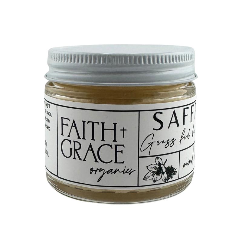 Saffron Infused Tallow Cream, Made with Organic Ingredients, Hand crafted in USA