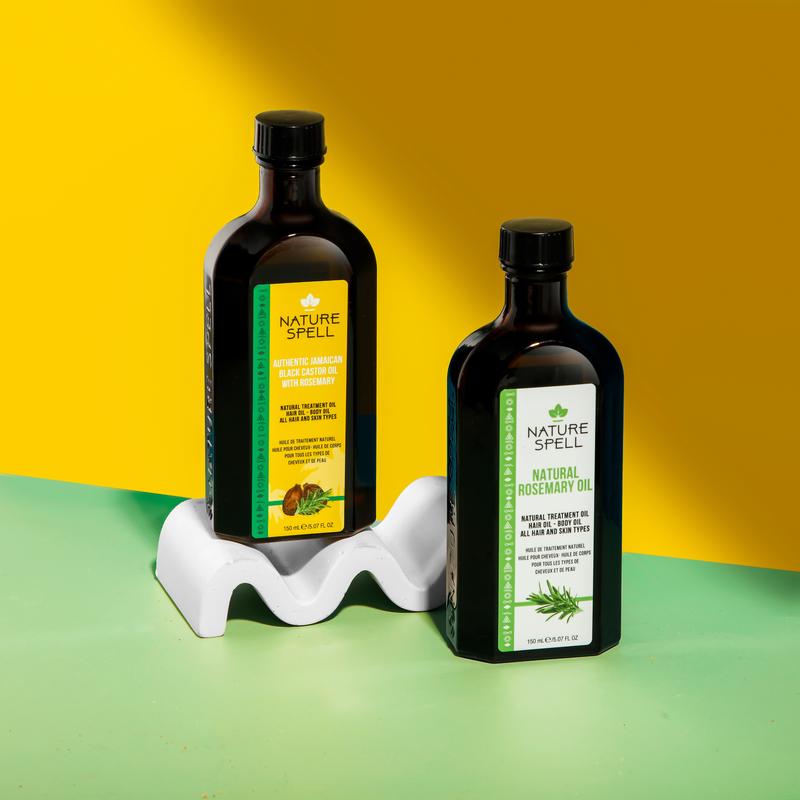 Nature Spell Rosemary Oil Duo Set (2): Rosemary Hair Oil Diluted with Almond Oil & Rosemary Hair Oil Diluted with Jamaican Black Castor Oil 5.07 Fl Oz x2