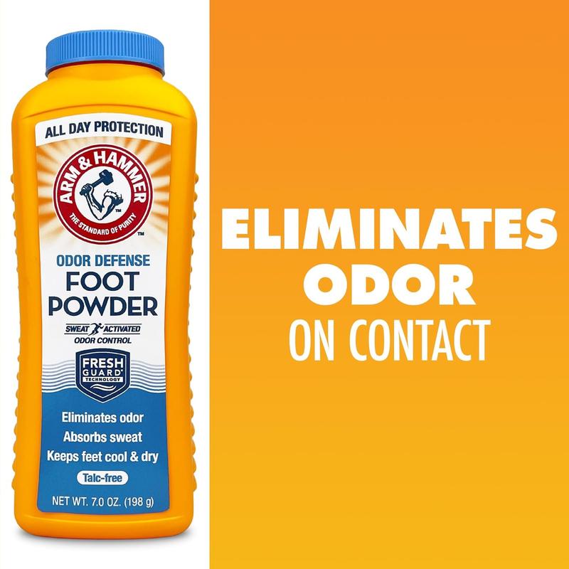 Arm & Hammer Foot Powder for Shoes & Feet, Talc-Free Odor & Moisture Control for Men & Women, 7 oz (1 Pack)