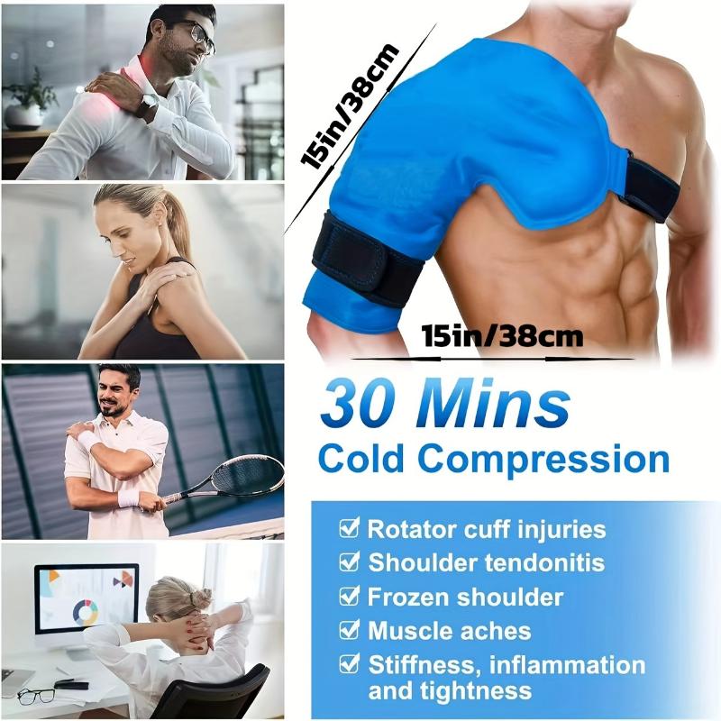 Shoulder Ice Pack Rotator Cuff Cold Therapy, Reusable Adjustable Shoulder Ice Pack Wrap, Shoulder Brace Gel Cold Pack For Tendonitis, Injuries, Recovery After Shoulder Surgery