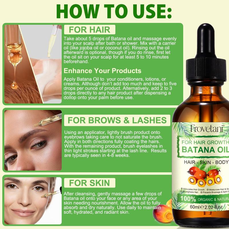 Batana Oil Hair Serum, Deep Moisturizing & Soothing Hair Oil, Hair Care Product for Dry & Damaged Hair, Suitable for All Hair Types