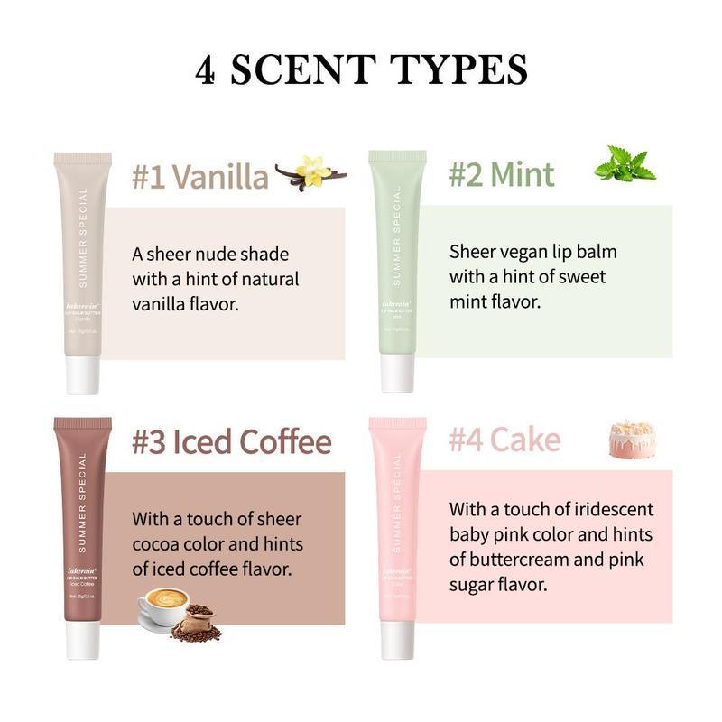 Hydrating Tinted Lip Balm, Summer Gifts, Butter Moisturizing Lipstick, Lip Tint Lip Stain Anti-cracking Lip Care Product for Women & Girls, Lip Products