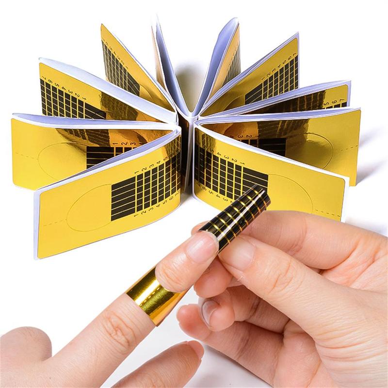 20pcs set Professional Nail Art Form Sticker, Self-adhesive Nail Extension Tip, Nail Art Extension Paper Holder Tools