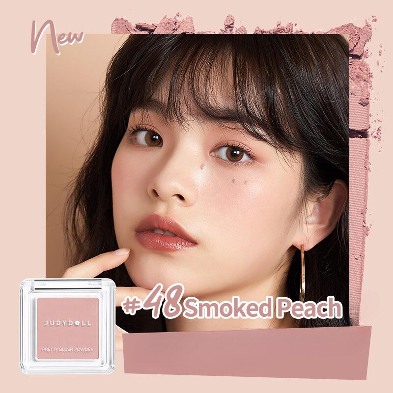 Judydoll Monochrome Blush Powder Palette - Sweet Natural Brightening Skin Tone, Highlight, Smooth, Soft Color Light Pink Blush For Girls, Cute and Lightweight, Convenient to Carry, Long-lasting All-Day Face Enhancing Makeup Color