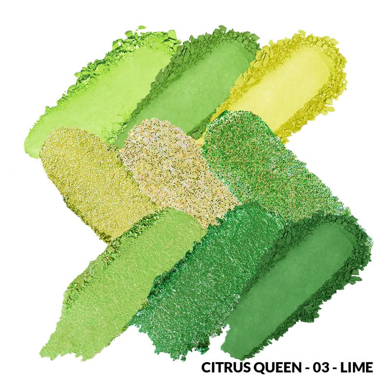 KimChi Chic Citrus Queen Eyeshadow Palette - 9 Shimmery, Glittery, and Matte Orange Colors, Cosmetic Makeup Compact, Easy to Blend