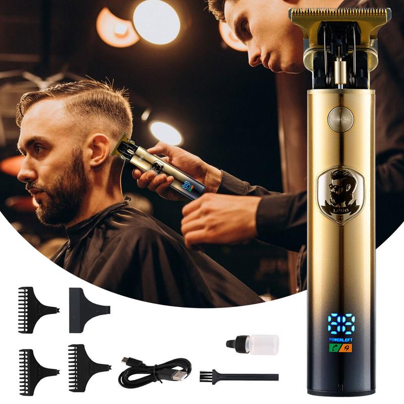 Professional Mens Hair Clippers with 3 Limit Combs, Zero Gapped Cordless Hair Trimmer, Professional Haircut & Grooming Kit for Men, Rechargeable LED Display Hair Beard Trimmer, For Mens Hair Beard and Moustache