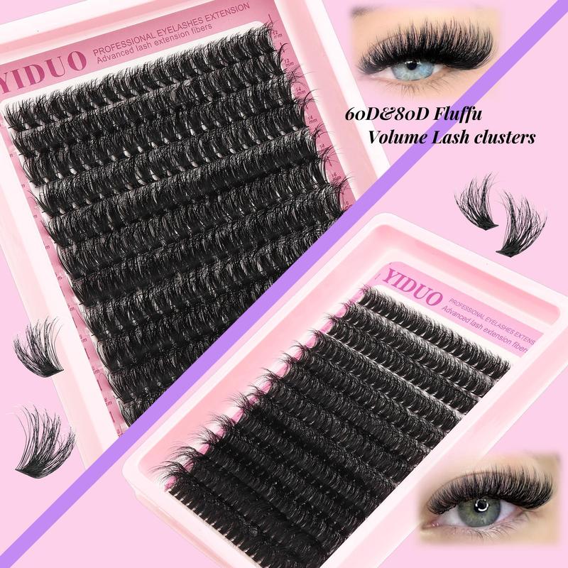 Large Capacity Individual False Eyelashes Kit, 1 Box Natural Look Self Grafting Curl Eyelashes, Eyelashes Extension, Eye Makeup Enhancement False Eyelashes for Women and Girls, Stocking Fillers Gift, Christmas, Christmas Gift