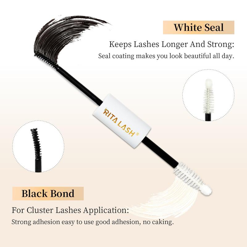 Lash Bond & Seal Cluster Lash Glue, 5 Counts set Individual Cluster Lashes DIY Lash Extension Black Bond & Clear Seal Lash Glue, for Sensitive Eyes, Christmas Gift