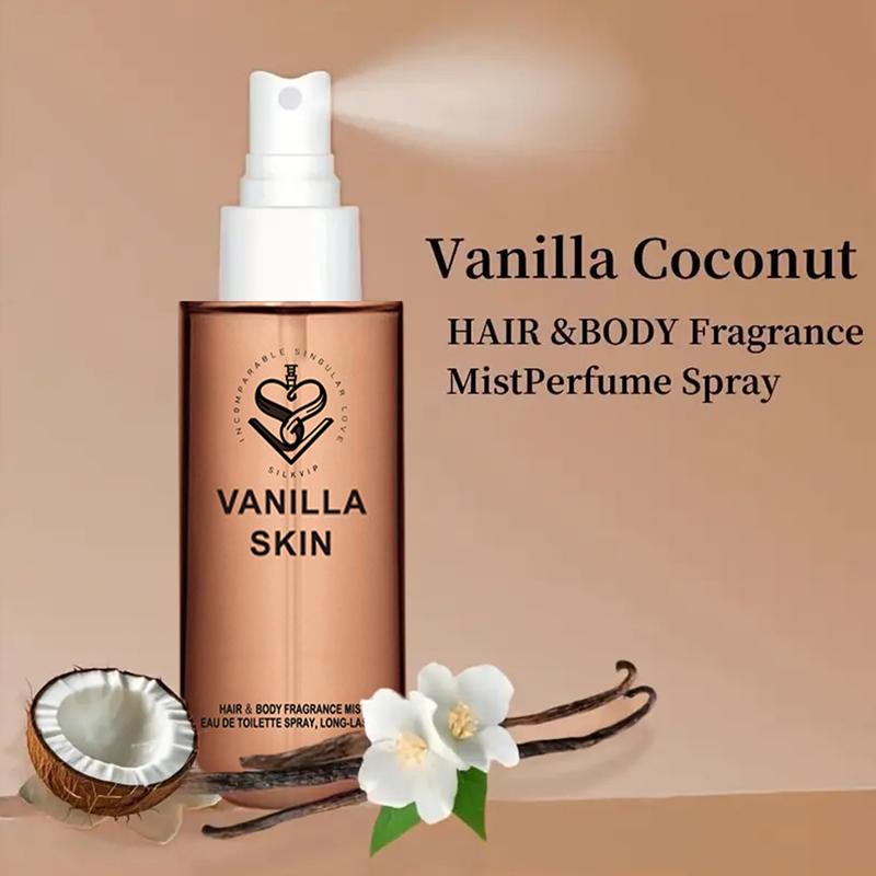 Coconut Vanilla Perfume By SILKVIP,  Vanilla Skin Perfume,  Vanilla Essential Oil for Skin Spray,  Vanilla Skin Body Mist,  Long-Lasting Coconut Vanilla Scent, Travel Size,  Perfect Christmas Gift for Girlfriend Or Mom