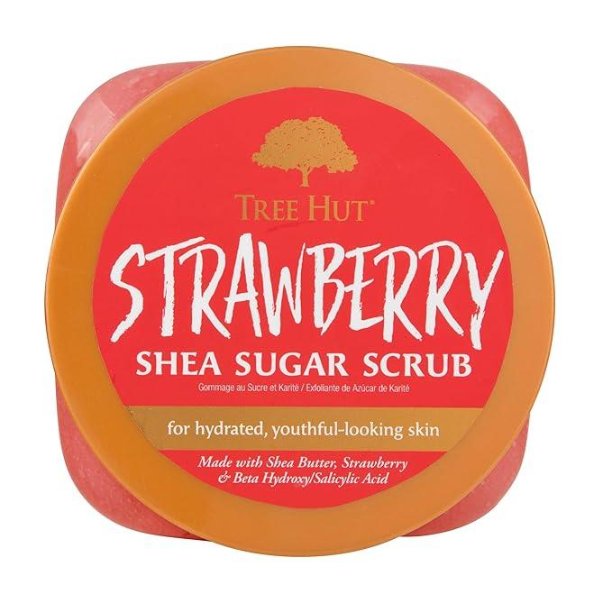 Tree Hut Strawberry Shea Sugar Scrub | Exfoliating Body Scrub Removes Dead, Dry Skin for a Soft & Hydrated Feel | Nourishing Essential Body Care