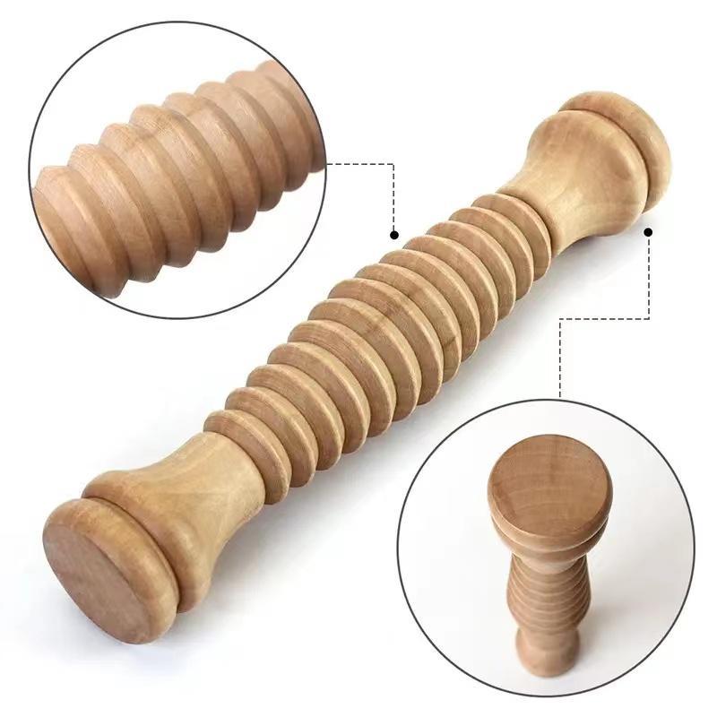 Wooden Massage Roller, Manual Muscle Relaxation Tool for Body & Foot, Portable Manual Massager for Stress Relief