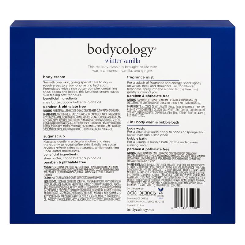 Bodycology Winter Vanilla Spa Escape Gift Set, 4 Pieces