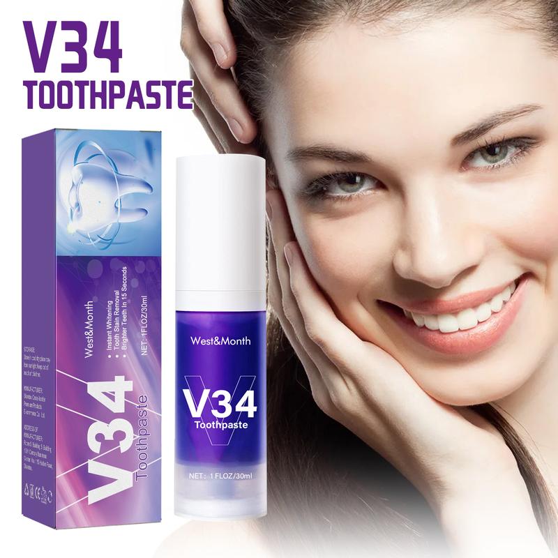 West&Month v34 Colour Corrector - Tooth Stain Concealer, Teeth Brightening Booster, Purple Toothpaste, Colour Correcting