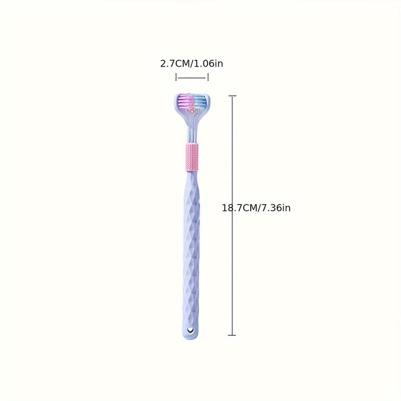 360-Degree Triple-Headed Soft & Hard Bristle Toothbrush for Adults - No Components Included, Made with Polypropylene Bristles, Suitable for Neutral Adults, Full-Headed Design, Adult Use