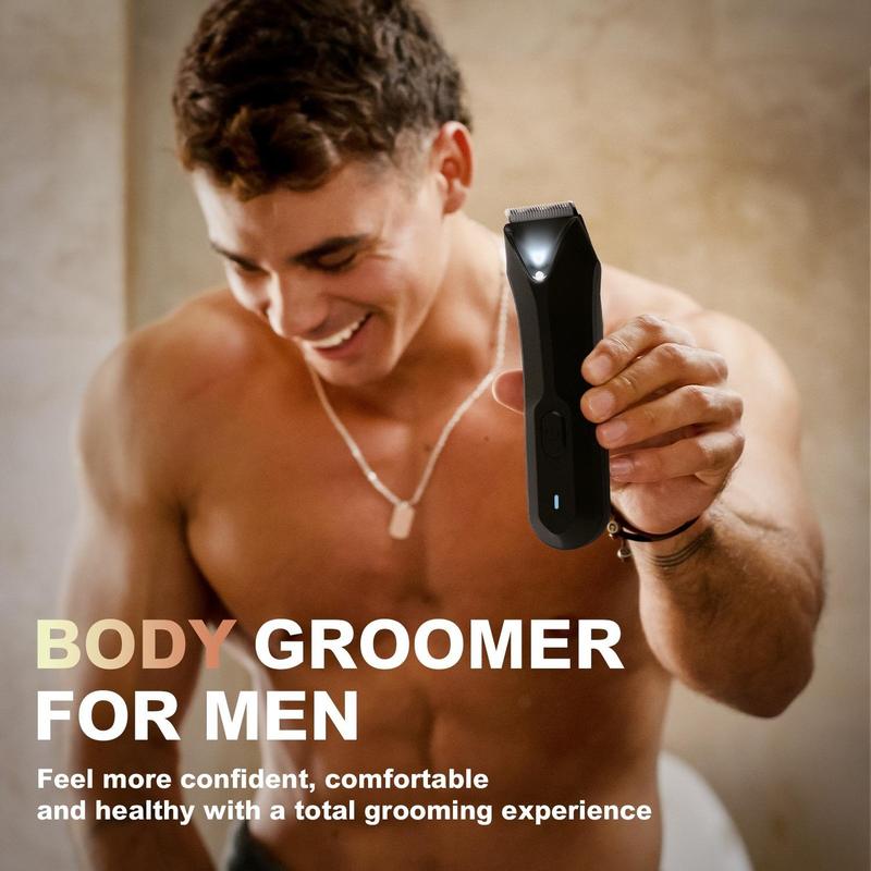 Electric Groin Hair Trimmer, Replaceable Skin Safe Ceramic Blade Heads, Waterproof Wet Dry Clippers, Rechargeable and Wireless Charging Body Trimmer, Male Hygiene Grooming Razor, Ball, Beard Trimmer for Men, Best Gift Ideas for Loved