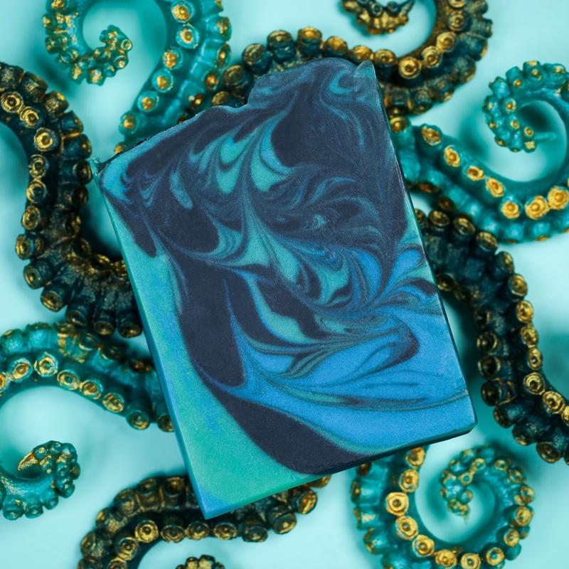 The Kraken Bergamot, Leather and Wood Scented Natural Soap Aroma Body Care