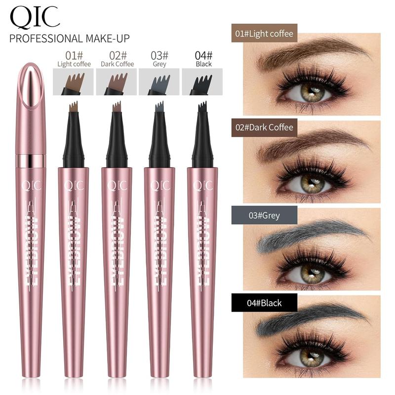 Eyebrow Pencil, Microblade Eyebrow Pen, 4-tip Microblading Eyebrow Pen, Waterproof Eye Brow Pencils for Women, Eye Makeup, Long-Lasting Micro 4-point Brow Pen (Dark Brown)