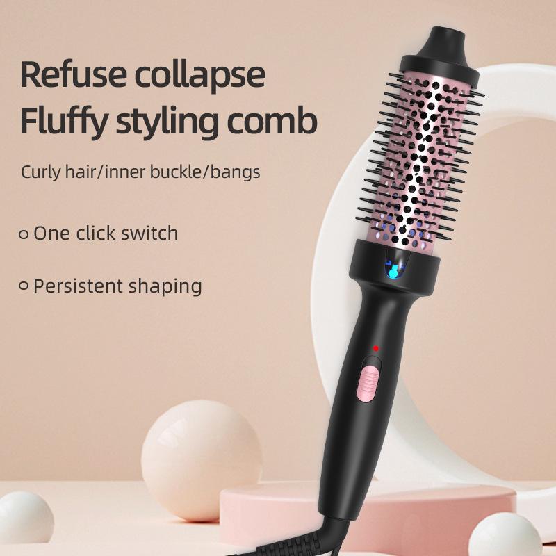 Thermal Brush for Blowout Look, 1 1 2 Inch Ionic Heated Round Brush Makes Hair Smoother, Dual Voltage Thermal Round Brush Get Natural Curls, Easy to Use, 30S Fast Heating