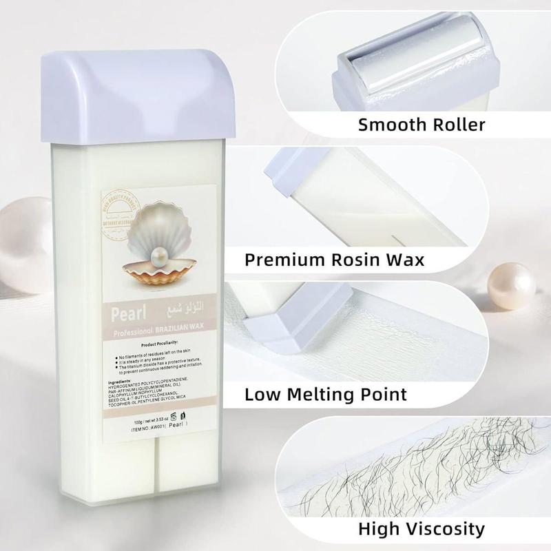 Hair Removal Wax, 2 Packs Macaron Wax Cartridge and 100 Wax Strips Kit Refills For Legs, Arms and Underarm