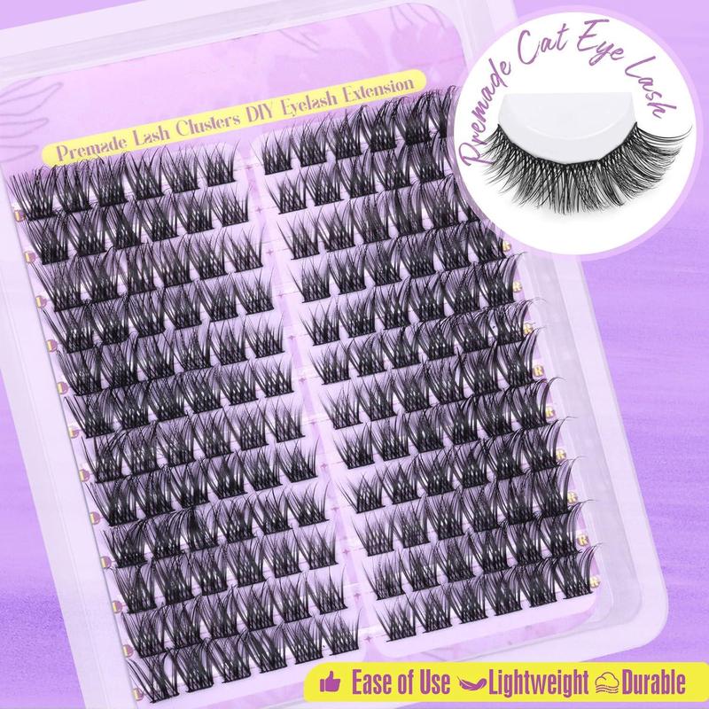 Individual False Eyelashes, 1 Box Natural Look Eyelash Extensions, Self Grafting Curl Eyelashes, Eye Makeup Enhancement False Eyelashes for Women & Girls