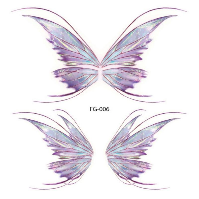 Fairy Butterfly Design Temporary Tattoo, Eyes Face Hand Body Art Fake Tattoo, Body Art Sticker for Women Makeup Dance Music Festival