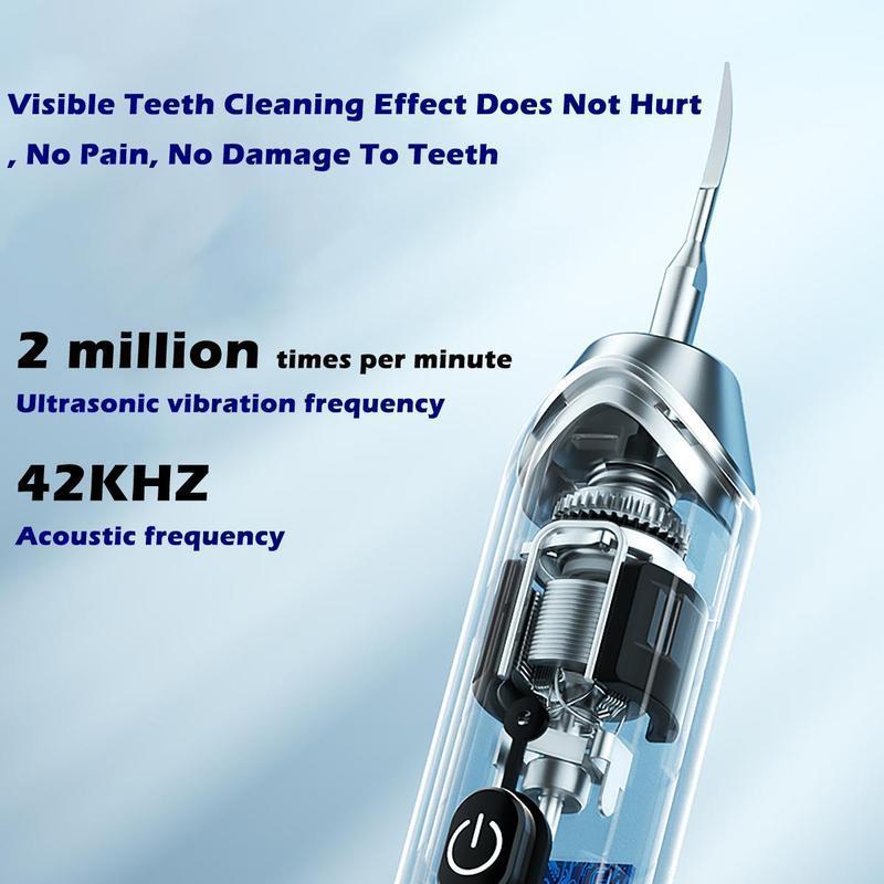 Electric Ultrasonic Tooth Cleaner, 1 Set Rechargeable Teeth Cleaner with Replacement Heads, Oral Irrigator for Home & Travel