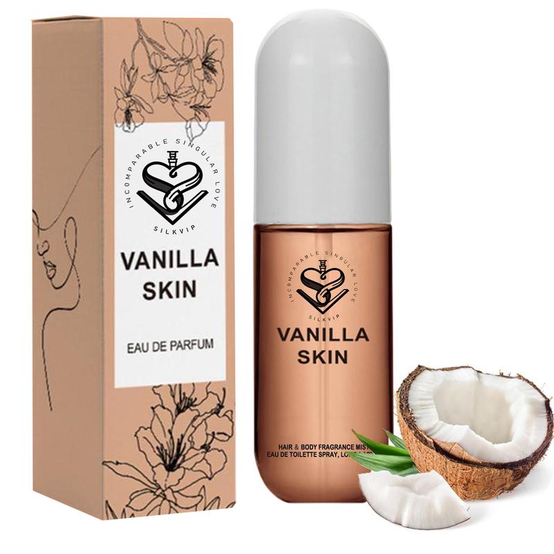 Coconut Vanilla Perfume By SILKVIP,  Vanilla Skin Perfume,  Vanilla Essential Oil for Skin Spray,  Vanilla Skin Body Mist,  Long-Lasting Coconut Vanilla Scent, Travel Size,  Perfect Christmas Gift for Girlfriend Or Mom