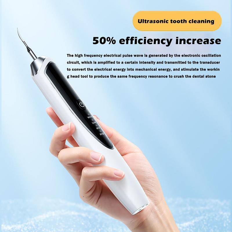 Electric Ultrasonic Tooth Cleaner, 1 Set Rechargeable Teeth Cleaner with Replacement Heads, Oral Irrigator for Home & Travel