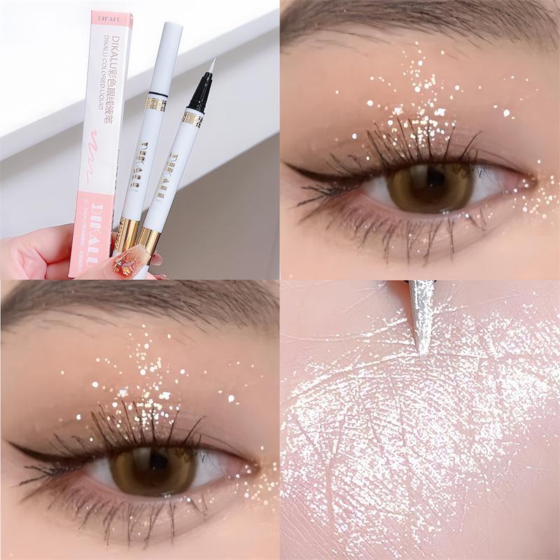 Glitter Liquid Eyeliner, 1 Count Glittering Liquid Eye Liner Pen, Long Lasting Sweat Proof Eyeliner, Eye Brightening Make up Stick, High-gloss Eyeshadow Pen, Highlight Pen