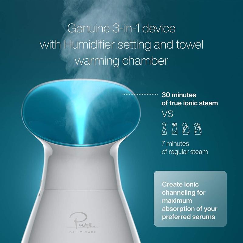 Pure Daily Care NanoSteamer 3-in-1 Ionic Facial Steamer with Bonus 5 Piece Skin Kit